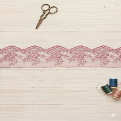 ارگانزا وارداتی 6.5سانت صورتی